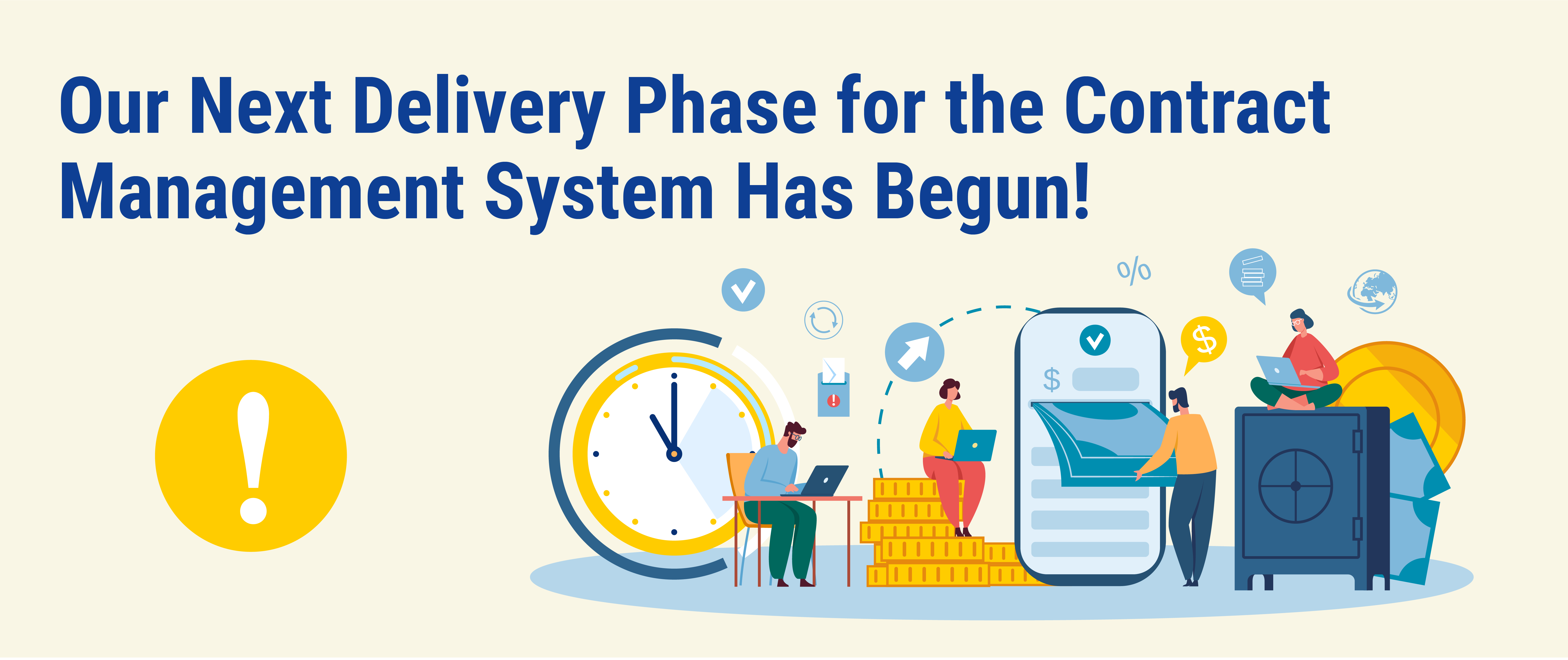 illustration of a financial process system with lots of activity